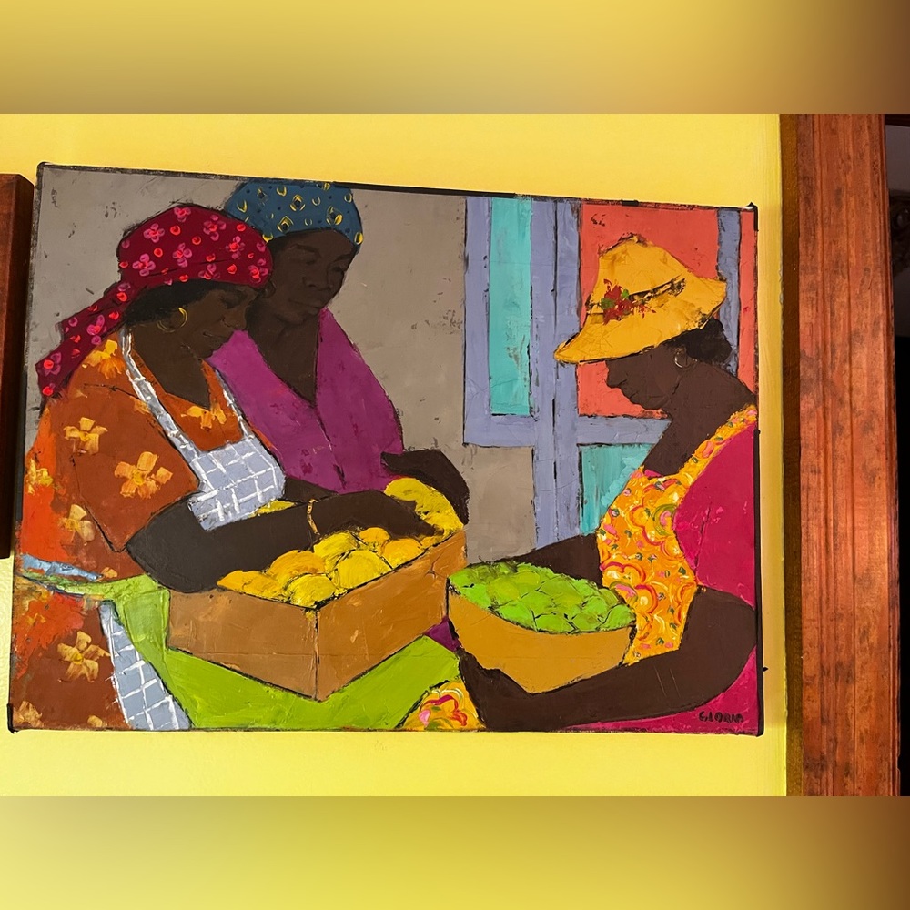 SIGNED Vintage Caribbean Market 1976